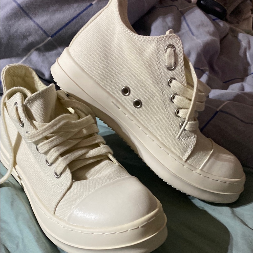 Rick Owen's made in italy Canvas High-Top Sneakers